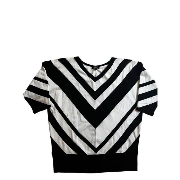 PREMISE STRIPED SWEATER Dolman Sleeves light flat knit size L - Picture 1 of 7